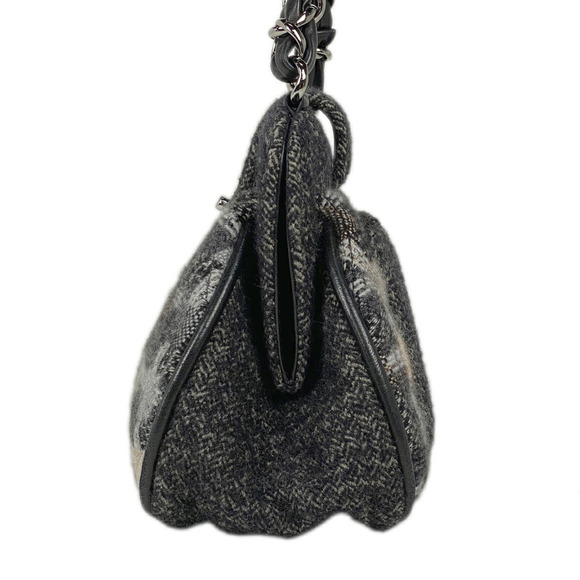 Chanel Shoulder Bag Mark Coco Wool Black Clasp - Picture 1 of 10